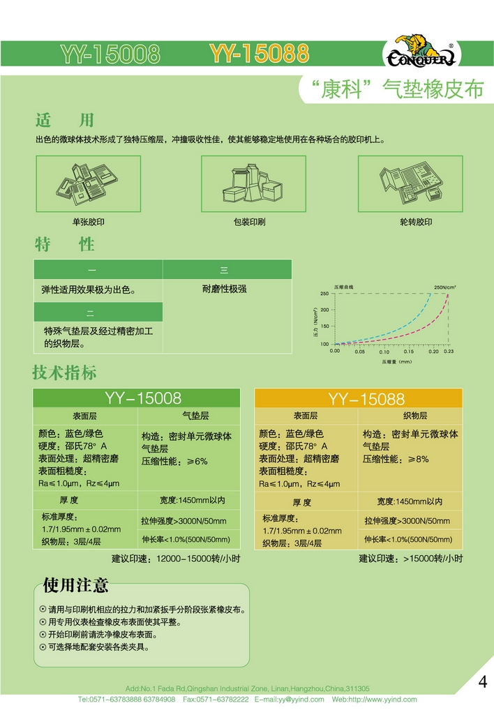 气垫橡皮布yy-15088系列
